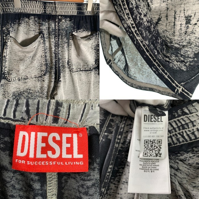 DIESEL ディーゼル P-LEO DEV TROUSERS バーンアウトトラウザー スウェットパンツ コットン ポリエステル グレー やや薄手 A14750 Size L 福生店