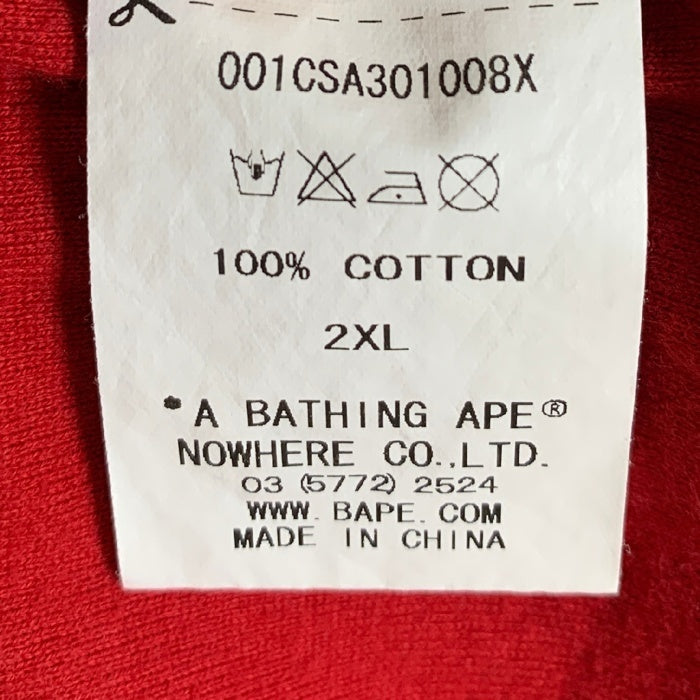 A BATHING APE アベイシングエイプ リバーシブル プリントTシャツ ネイビー レッド 001CSA301008X Size 2XL 福生店