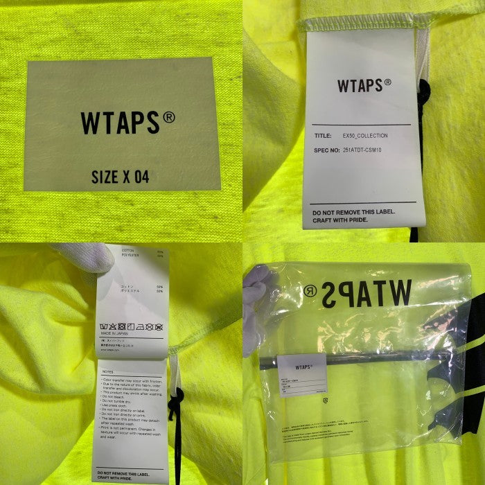 WTAPS ダブルタップス 25SS WOUND LS CTPL プリント ロングスリーブTシャツ 蛍光イエロー 251ATDT-CSM10 Size 04 福生店