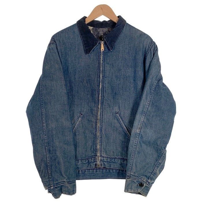 60's 70's Sears シアーズ 裏地 ブランケット GRIPPER ZIPPER デニムジャケット ライトブルー Size LARGE-T 42-44 福生店