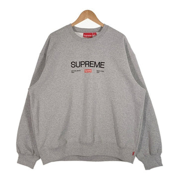 SUPREME シュプリーム 24SS Estabished Crewneck エスタブリッシュド クルーネックスウェットトレーナー グレー プリント Size XL 福生店