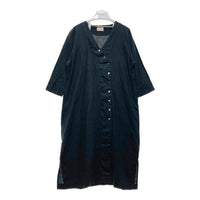 mao made マオメイド フロントボタンリネンワンピース ブラック sizeF 瑞穂店