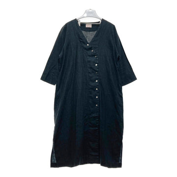 mao made マオメイド フロントボタンリネンワンピース ブラック sizeF 瑞穂店