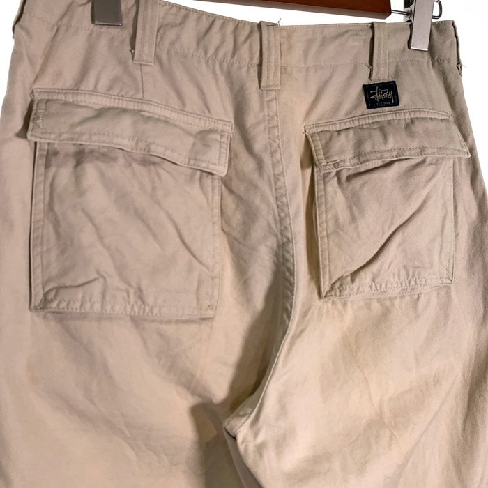 90's STUSSY ステューシー コットンキャンバス トラウザー パンツ ホワイト 中国製 紺タグ Size 32 福生店