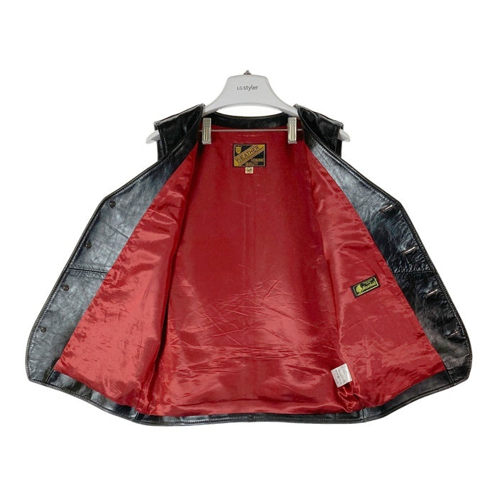 Y’2 LEATHER ワイツーレザー ホースハイド レザーベスト ブラック 馬革 Size40 瑞穂店