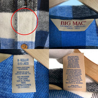90's BIG MAC ビッグマック バッファローチェック フランネルシャツ ブルー USA製 94年 Size M-R 福生店