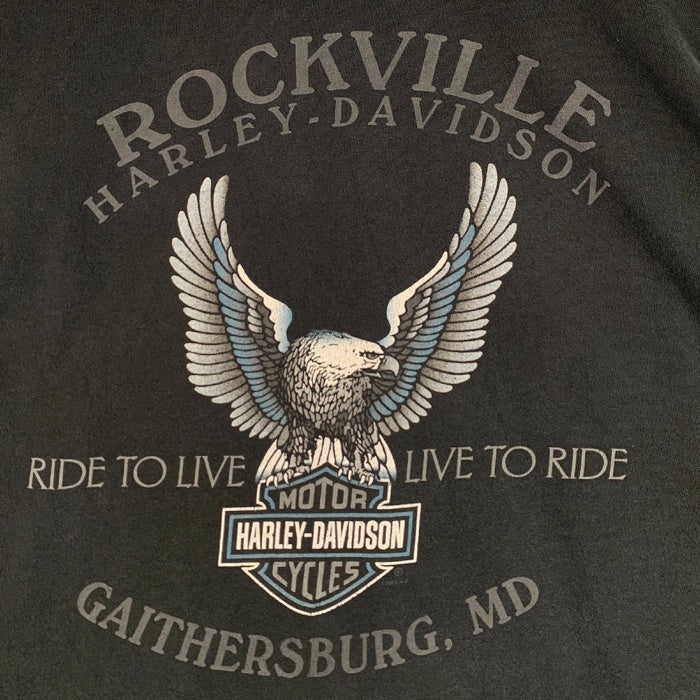 HARLEY-DAVIDSON ハーレーダビッドソン プリント ロングスリーブ ポケットTシャツ ブラック Size XL 福生店