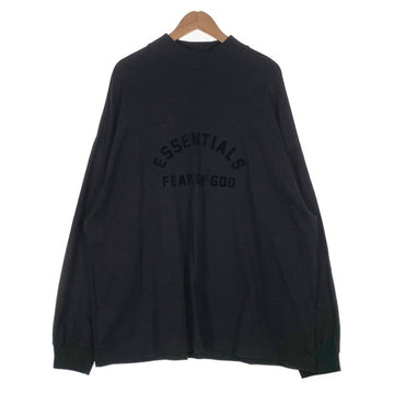 FOG ESSENTIALS エッセンシャルズ フロントアーチラバーロゴプリント モックネック ロングスリーブTシャツ ブラック Size M 福生店