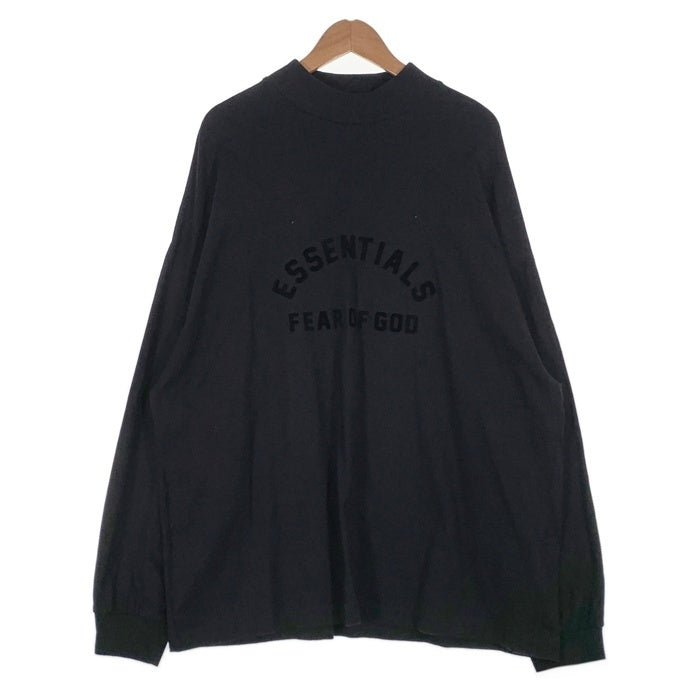 FOG ESSENTIALS エッセンシャルズ フロントアーチラバーロゴプリント モックネック ロングスリーブTシャツ ブラック Size M 福生店
