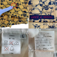 LIFE`S A BEACH ライフズアビーチ 復刻 スカルボーンプリント ワークパンツ イエロー Size L 福生店