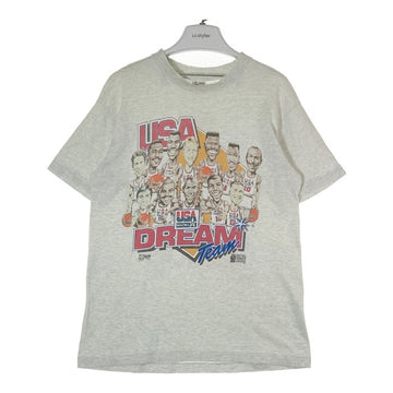 FRUIT OF THE LOOM フルーツオブザルーム USA製 USA BASKETBALL DREAM Team 1992TM シングルステッチ Tシャツ グレー sizeM 瑞穂店