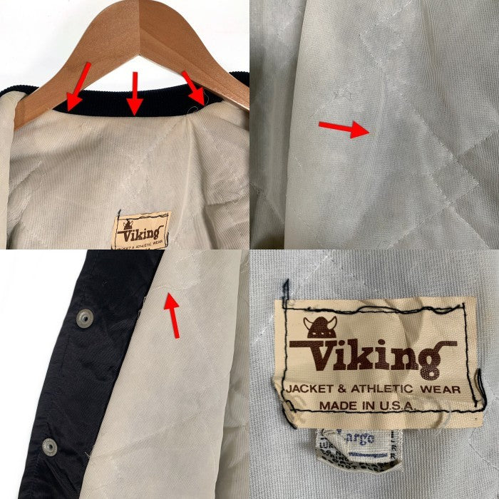 Viking バイキング ARMY KARATE ナイロン スタジアムジャケット スタジャン ブラック USA製 Size L 福生店