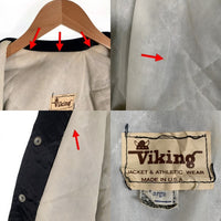 Viking バイキング ARMY KARATE ナイロン スタジアムジャケット スタジャン ブラック USA製 Size L 福生店