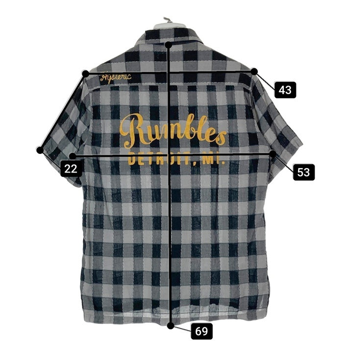 HYSTERIC GLAMOUR ヒステリックグラマー 0251AH08  チェックシャツ グレー sizeM 瑞穂店