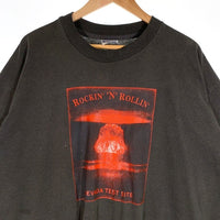 80's~ ROCKIN ’N’ ROLLIN NEVADA TEST SITE ネバダ核実験場 プリントTシャツ ブラック Hanes Size XXL 福生店