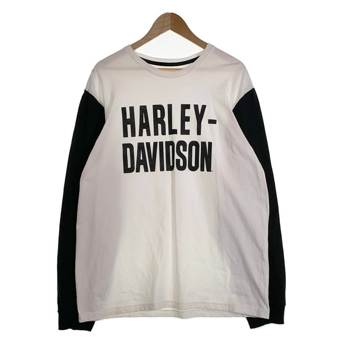 Harley-Davidson ハーレーダビッドソン プリント ロングスリーブTシャツ ホワイト ブラック 99092-24VM Size XL 福生店