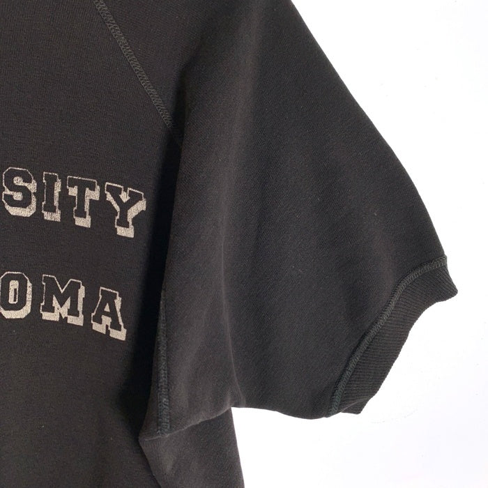 60's UNIVERSITY OF OKLAHOMA 半袖 クルーネックスウェット チャコール ブラック Size L相当 福生店