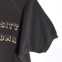 60's UNIVERSITY OF OKLAHOMA 半袖 クルーネックスウェット チャコール ブラック Size L相当 福生店