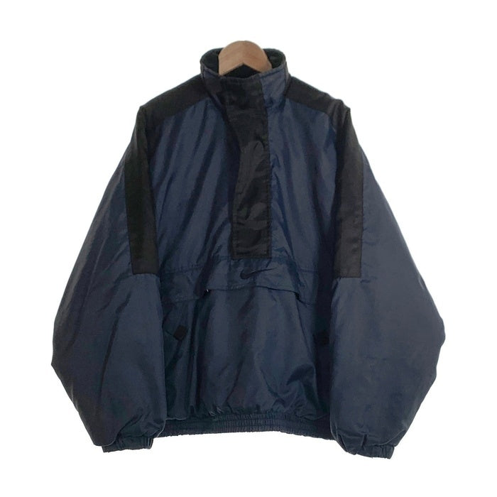 90-00's NIKE ナイキ ナイロン アノラック プルオーバージャケット 中綿 ネイビー ブラック Size M 福生店