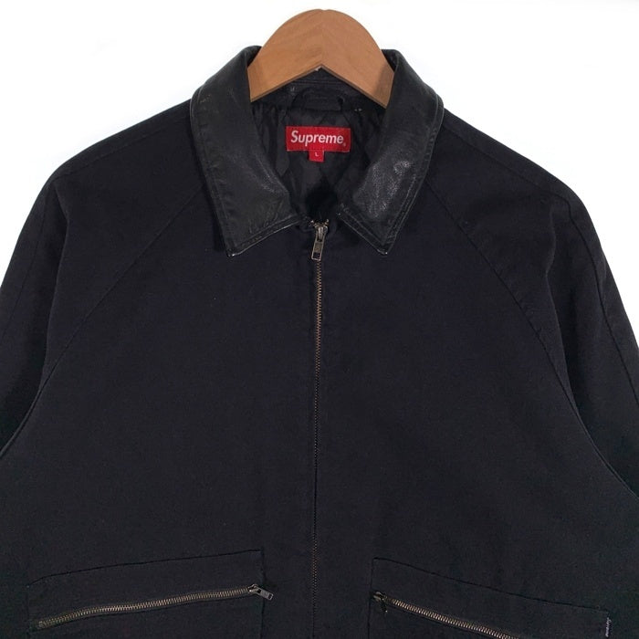 SUPREME シュプリーム 20AW Leather Collar Work Jacket レザーカラー ワークジャケット ブラック Size L 福生店