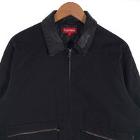SUPREME シュプリーム 20AW Leather Collar Work Jacket レザーカラー ワークジャケット ブラック Size L 福生店