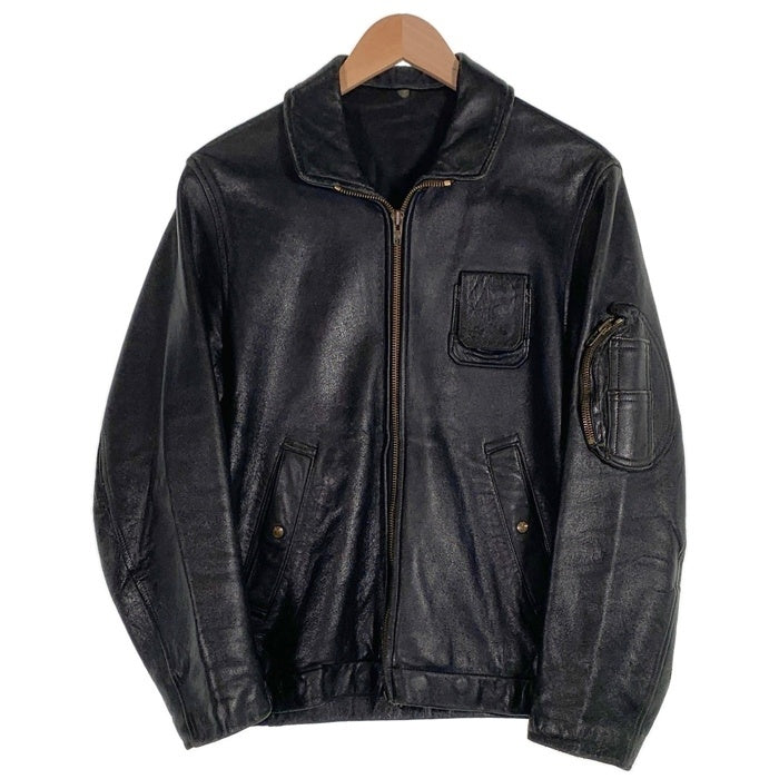 70`s 80`s Pinet Maitre tailleur ピネ メートル タイユール フランス軍 パイロット レザージャケット ブラック Size M相当 福生店