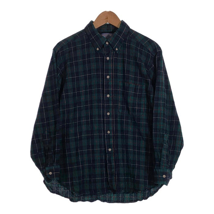 70-80's PENDLETON ペンドルトン SIR ボタンダウン ウールチェックシャツ グリーン USA製 Size XL 福生店