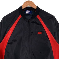 80s NIKE ナイキ AIR JORDAN エアジョーダン ナイロン ジップアップ ジャケット ブラック レッド Size M 福生店
