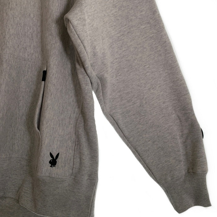 EXAMPLE エグザンプル PLAYBOY プレイボーイ プルオーバー フーディー パーカー アッシュグレー Size XL 福生店