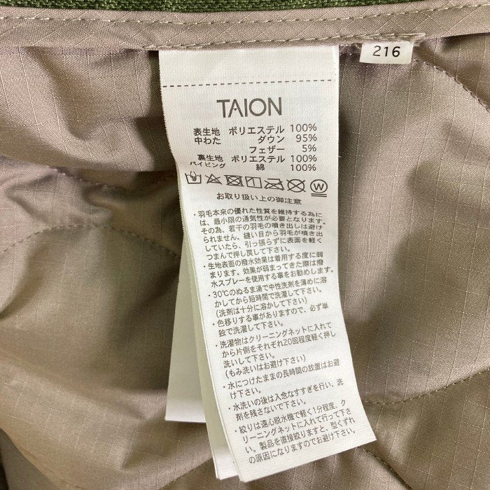TION タイオン インナーダウン ダウンカーディガン ジャケット TAION-104BML-1 カーキ sizeM 瑞穂店