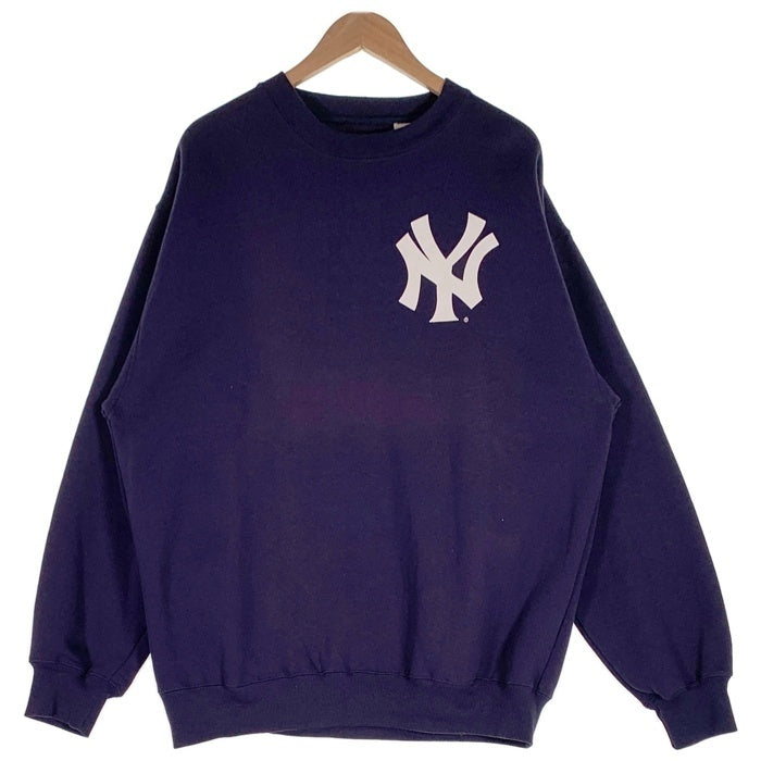 90's majestic マジェスティック Newyork Yankees ニューヨーク ヤンキース クルーネック スウェット ネイビー Size L 福生店