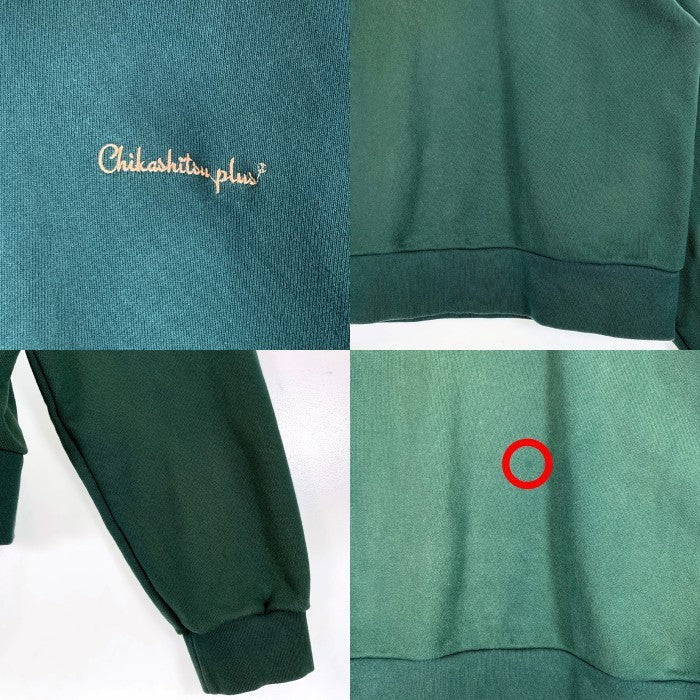Chikashitsu+ チカシツプラス 刺繡 クルーネックスウェットトレーナー グリーン Size F (L-XL相当) 福生店