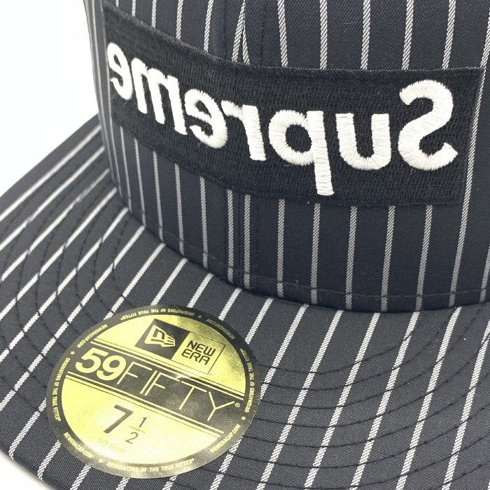 SUPREME シュプリーム 14SS COMME des GARCONS SHIRT コムデギャルソンシャツ New Era ニューエラ ボックスロゴ ストライプ ドット ブラック Size 7 1/2 (59.6cm) 福生店