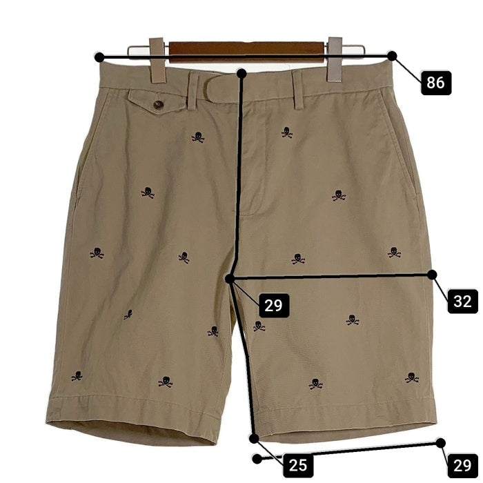RALPH LAUREN RUGBY ラルフローレンラグビー スカルボーン刺繡 チノツイル ショートパンツ 総柄 ベージュ Size 33 福生店