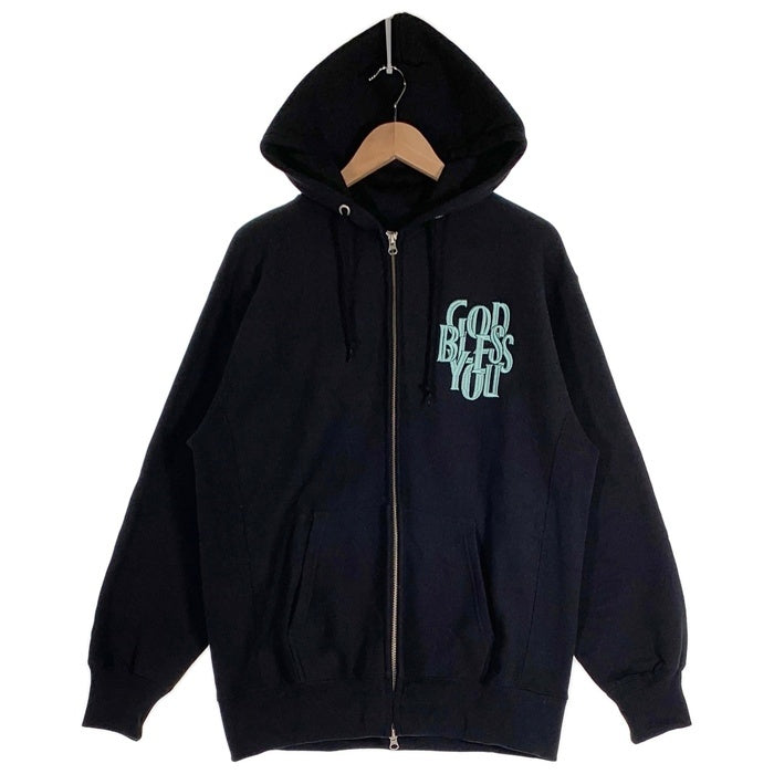 GOD BLESS YOU ゴッドブレスユー ジップアップ フーディー パーカー ブラック Size XL 福生店