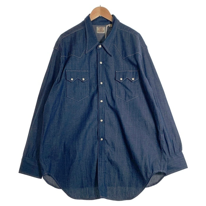 LEVI'S リーバイス デニム ウエスタン ショートホーン シャツ インディゴ 001L7-0002 Size XL 福生店