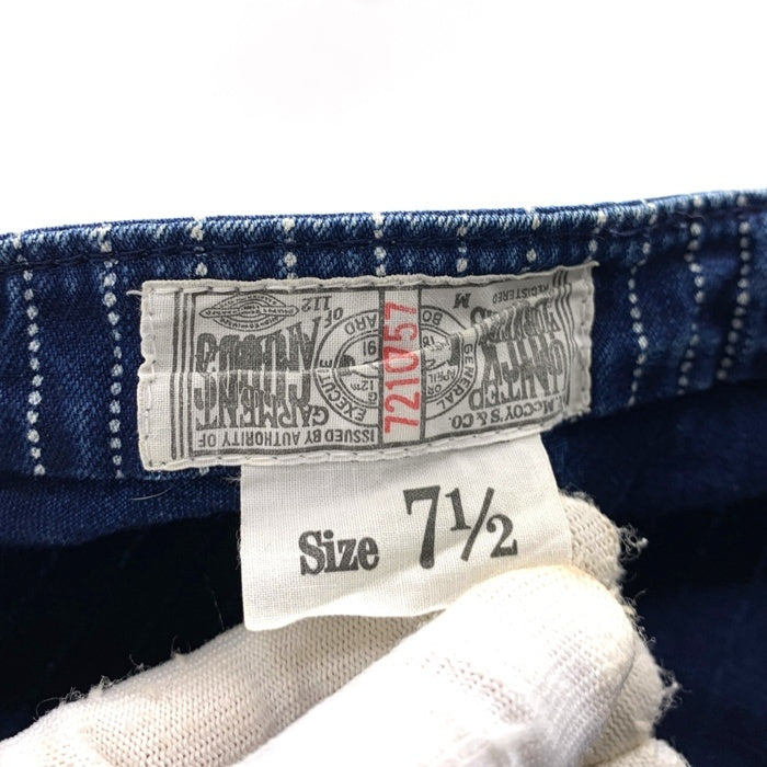 JOE McCOY ジョーマッコイ 8HOUR UNION ウォバッシュストライプ ワークキャップ ネイビー Size 7 1/2 福生店