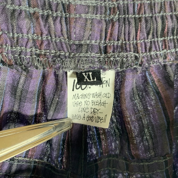 80-90's STUSSY ステューシー チェック柄 テーパードイージーパンツ パープル USA製 黒タグ Size XL 福生店