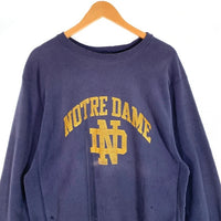 Champion チャンピオン REVERSE WEAVE リバースウィーブ NOTRE DAME ノートルダム クルーネックスウェットトレーナー ネイビー Size L 相当 福生店