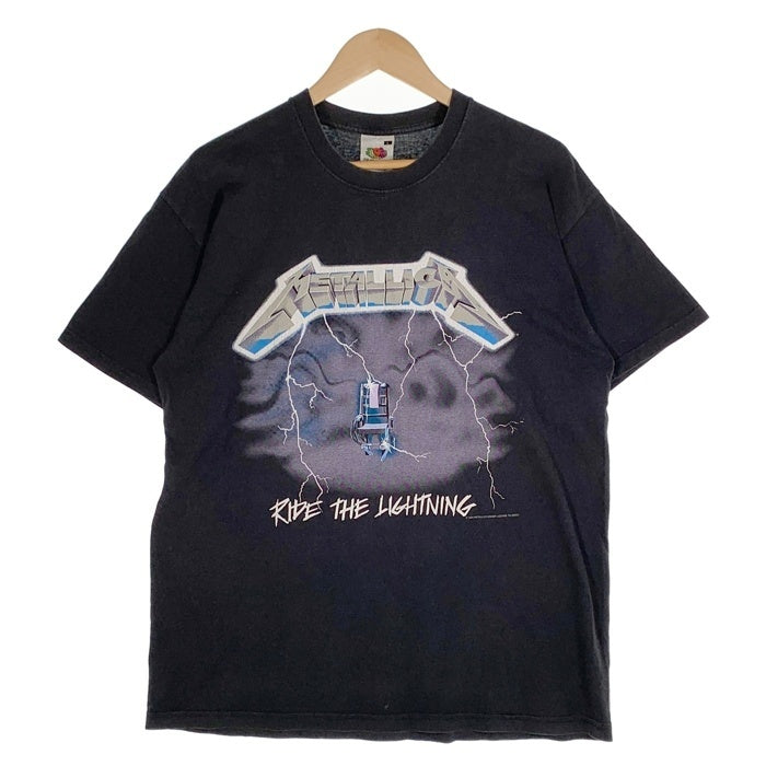 00`s METALLICA メタリカ RIDE THE LIGHTNING 半袖 Tシャツ ブラック FRUIT OF THE LOOMタグ Size L 福生店