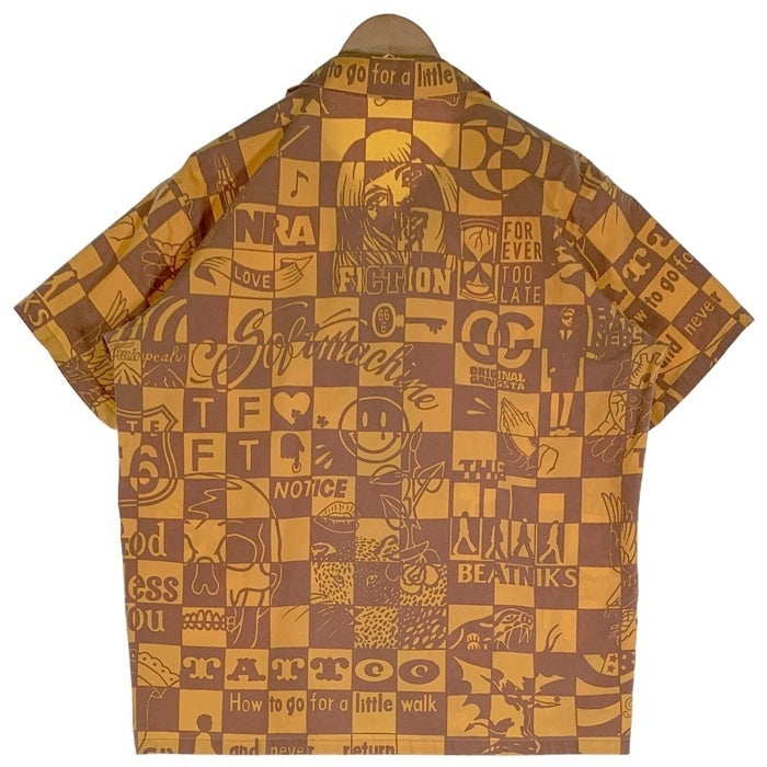THE SOFT MACHINE ソフトマシーン 半袖シャツ 総柄 イエロー SM-22SS-009 Size L 福生店