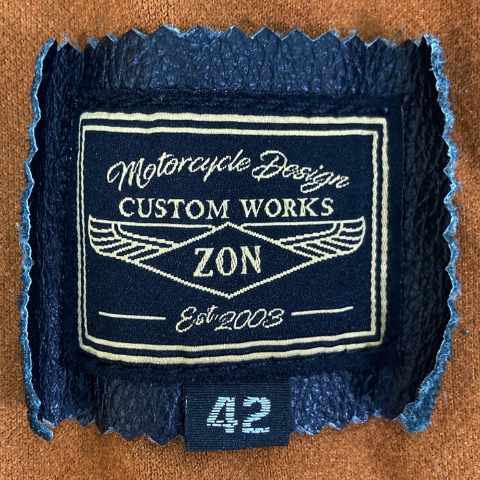 CUSTOM WORKS ZON カスタムワークスゾン バッファローレザー バイカーベスト ブラック size42 瑞穂店