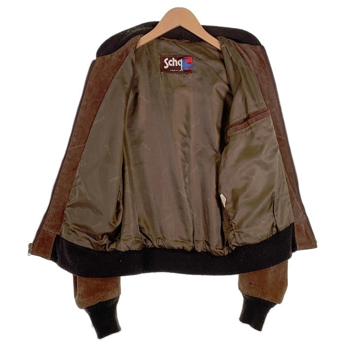 Schott ショット Suede Bomber Jacket スエード ボンバージャケット ブラウン USA製 Size 40 福生店