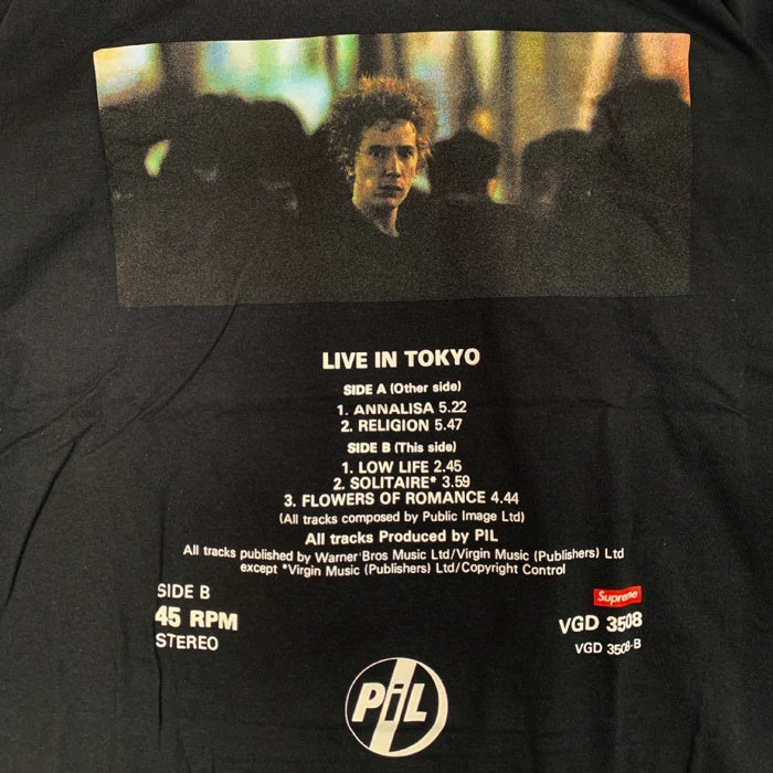 SUPREME シュプリーム 22AW PiL Live In Tokyo Tee パブリック・イメージ・リミテッド フォトプリント Tシャツ ブラック Size XXL 福生店