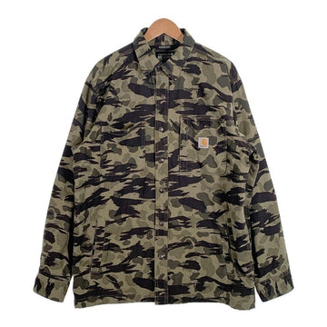 Carhartt カーハート CANVAS FLEECE LINE CAMO SHIRT JACKET キャンバス 内フリース カモフラージュ シャツジャケット グリーン 105171 N15 Size L 福生店