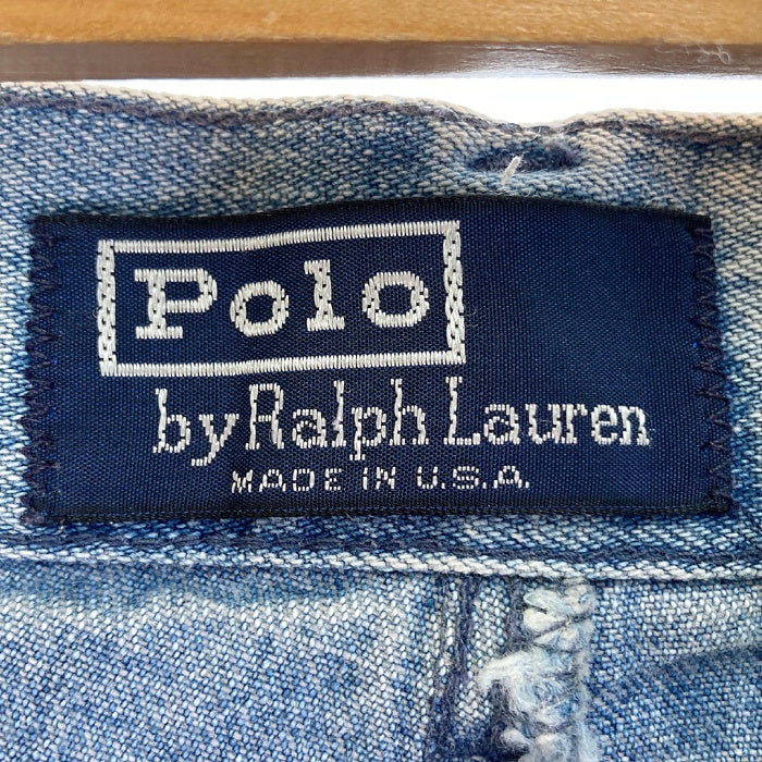 Polo Ralph Lauren ポロラルフローレン USA製 ツータック デニム スラックス ライトインディゴ size33 瑞穂店