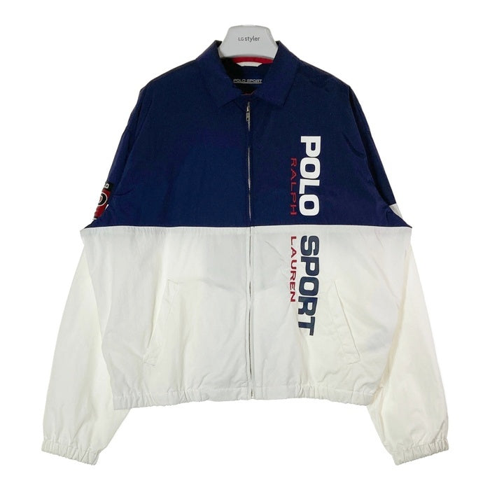 POLO SPORT RALPH LAUREN ポロスポーツ ラルフローレン Tech Harrington テック ハリントンジャケット ネイビーxホワイト sizeM★汚れ有 瑞穂店