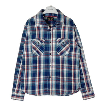 UES ウエス 猫目ボタン ヘビーネルシャツ ブルー size4 瑞穂店