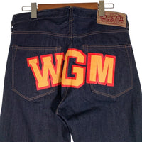 A BATHING APE アベイシングエイプ シャークペイント テーパードデニムパンツ ジーンズ インディゴ Size L 福生店