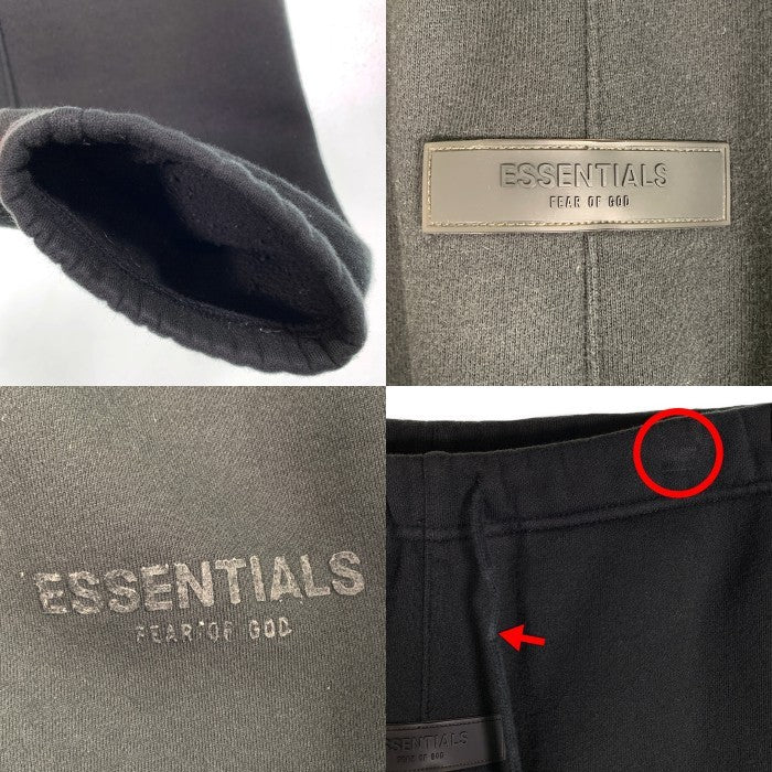 FOG ESSENTIALS エッセンシャルズ フロントラバーパッチ スウェットパンツ ブラック 裏起毛 Size M 福生店